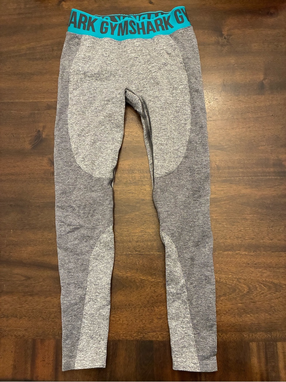 Gymshark Flex Leggings Women’s Small Gray Teal Athletic Workout